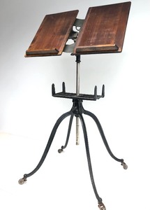 lot 2 image: Antique Victorian Cast Iron Folding Music Stand