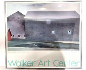 lot 340 image: Framed Vintage GEORGIA OKEEFE Walker Art Center Exhibition Poster