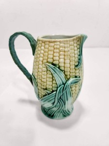 lot 344 image: Antique Majolica Corn Pitcher