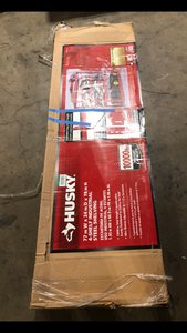 lot 28 image: Husky 4-Tier Industrial Duty Steel Freestanding Garage Storage Shelving Unit in Red (77 in. W x 78 in. H x 24 in. D) Customer Returns See Pictures