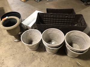 lot 34 image: Lot of Assorted Planter Pots and Garden Items Various Models and Conditions  Customer Returns See Pictures