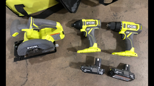 lot 41 image: Lot of Assorted Power Tools and bag Various Models and Conditions Customer Returns See Pictures
