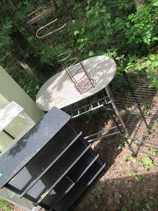 lot 20 image: Wood and Metal Bookshelf