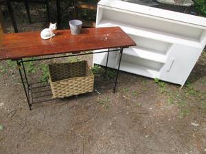 lot 23 image: Wood and Metal Entry Table