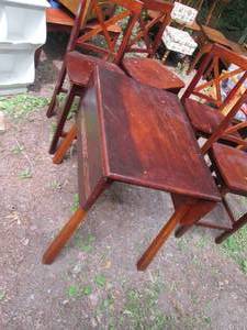 lot 30 image: Set of 4 wood counter height chairs