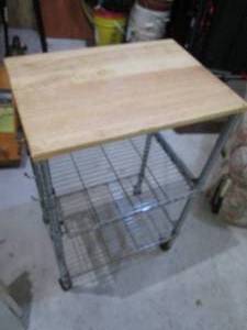 lot 81 image: Stainless steel rolling Kitchen cart
