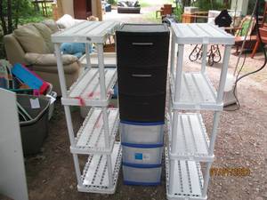 lot 164 image: (2) plastic 3-drawer storage organizers