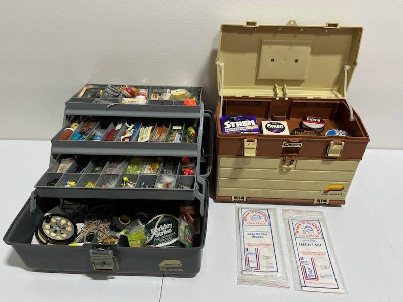 Vintage Fishing Tackle and Lures Lot - Plano, Rapala, Stren