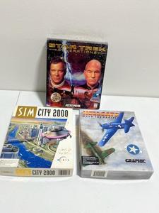 lot 4 image: Vintage Macintosh Computer Games - Star Trek Generations (New), SIM City 2000, and Hellcats Over the Pacific WW2 Flight Simulator