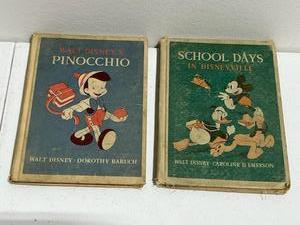 lot 32 image: Vintage Disney Books - Pinocchio and Mickey Mouse School Days in Disneyville
