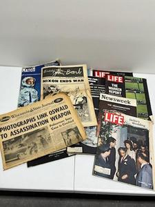 lot 34 image: Vintage JFK Assassination and Other Periodicals - LIFE Magazine, Wisconsin State Journal, and More