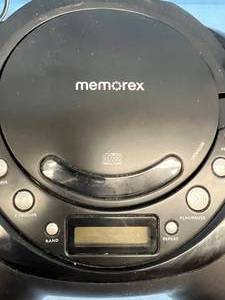 lot 16 image: Intertek Memorex MP3851BLK Portable CD Player with AMFM Stereo Radio - Good Working Condition