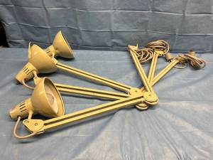 lot 28 image: Lot of 3 Swing Arm Articulating Exam Lights - Working Condition