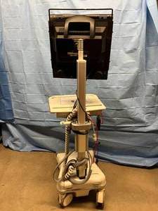 lot 36 image: MSRP $7000 Humanscale Healthcare Medical Point Of Care Medical Cart With Monitor & Remote - Untested & Needs Some Cleaning - One Just Sold On Ebay For $1000