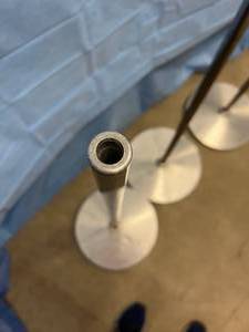 lot 46 image: Lot Of 3 Weighted Poles - Could Be Used As Stanchions Etc