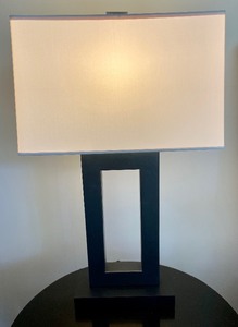 lot 26 image: Pair of Decorative Rectangle Based Table Lamps