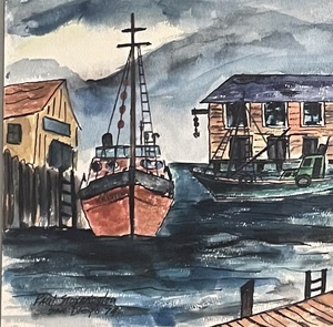 lot 60 image: Framed Watercolor Painting by Paul Stovanoglay