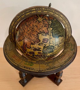 lot 61 image: Vintage Wooden Decorative Globe