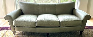 lot 4 image: Contemporary Designs Leather Sofa by Swaim