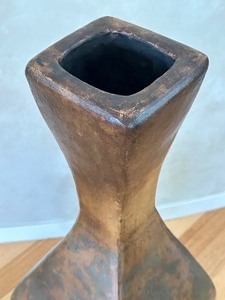 lot 19 image: Beautiful Large Painted Terra Cotta Floor Vase