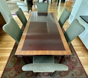 lot 6A image: Stunning Rosewood Dining Room Table and Six Chairs