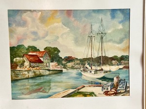 lot 43 image: Framed Watercolor Painting by Norm Brown