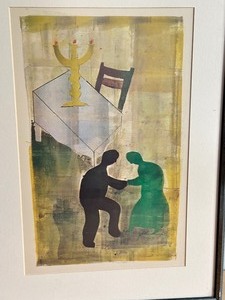 lot 45 image: Vintage Framed Art Print Workman, Chassidic Legends, The Sabbath of the Simple by Nicholas Werkman