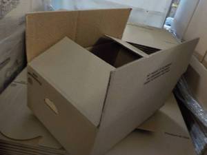 12 Boxes with Handles 23 x 16 x 9...