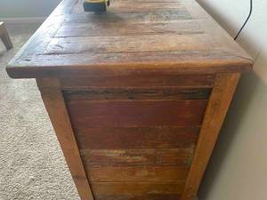 lot 58 image: Reclaimed Wood Dresser $1600 New 35x71x18 inch deep (off site location in West Fargo)
