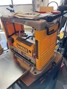 lot 11 image: DeWalt DW734 12  Thickness Planer with Stand (like new, only used on one project)