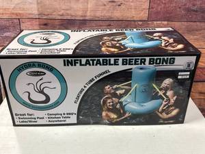 lot 33 image: New Inflatable 4 Tube Beer Bong $79 Retail