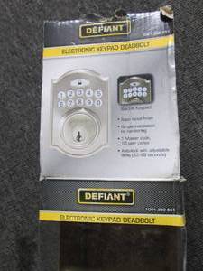defiant keypad deadbolt open box...