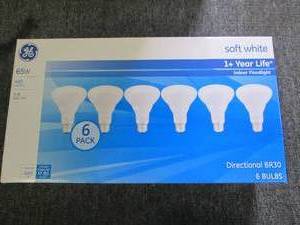 new package of 6 GE 65w soft white ...