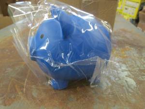 new blue piggy bank...