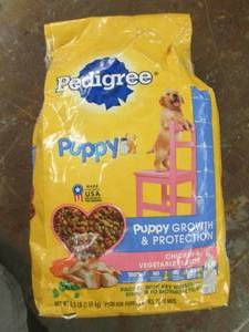 3.5lb bag of pedigree puppy food...