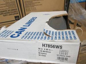 case of 50  60 gallon trash bags...