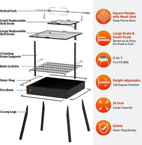 Bizzoelife Fire Pit with 2 Grills