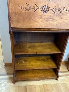 lot 25 image: Antique Wood Secretary Desk