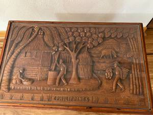 lot 39 image: Philippines Carved Wood End Table