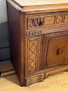 lot 47 image: Vintage Carved Wood Buffet