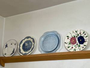 lot 67 image: Lot of Vintage Plates, Bottle and Candle Holder