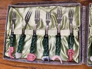 lot 69 image: Vintage Seafood Forks in Original Boxes