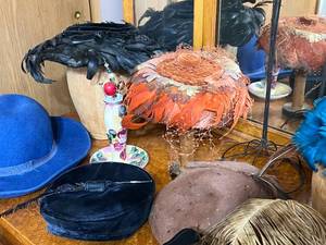 lot 85 image: Vintage Womens Hats, Stands and Hat Pins