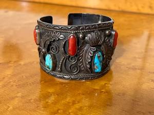 lot 83 image: Metal, Turquoise Bracelet