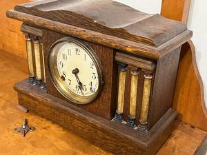 lot 95 image: Antique Mantle Clock with Key