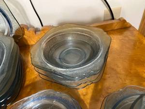 lot 108 image: Blue Depression Glass
