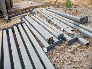 lot 54 image: (5) 5.5x5.5 Steel Tube Posts, 135...