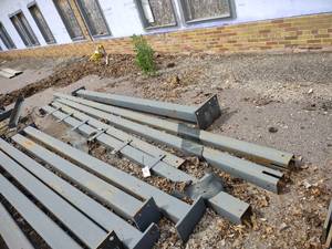 lot 55 image: (5) 5x5 & 5.5x5.5 Steel Tube Posts,...