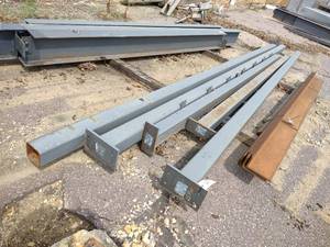 lot 57 image: (5) 5.5x5.5 Steel Tube Posts, 184-...