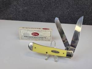 lot 859 image: W.R. Case & Sons Cutlery Co. - Trapper Jack 2 Blade Pocket Knife, Synthetic Yellow Handle, 3254 CV, Item No. 00161